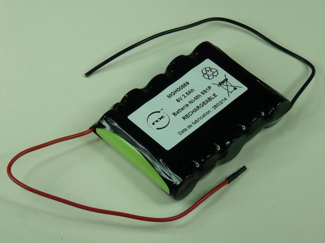 Batterie industrielle Nimh 5x AA 5S1P ST1 - 6V 2500mAh F150 - Marque NX_0