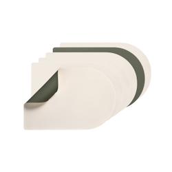 Bjorn Set de table rectangovale réversible - 6 pièces - Cuir recyclé blanc crème et vert de gris - multicolore 3701488308271_0
