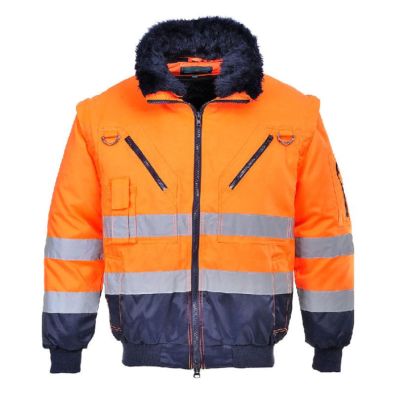 Blouson pilote 3 en 1 haute visibilité - Jaune/Marine / M_0