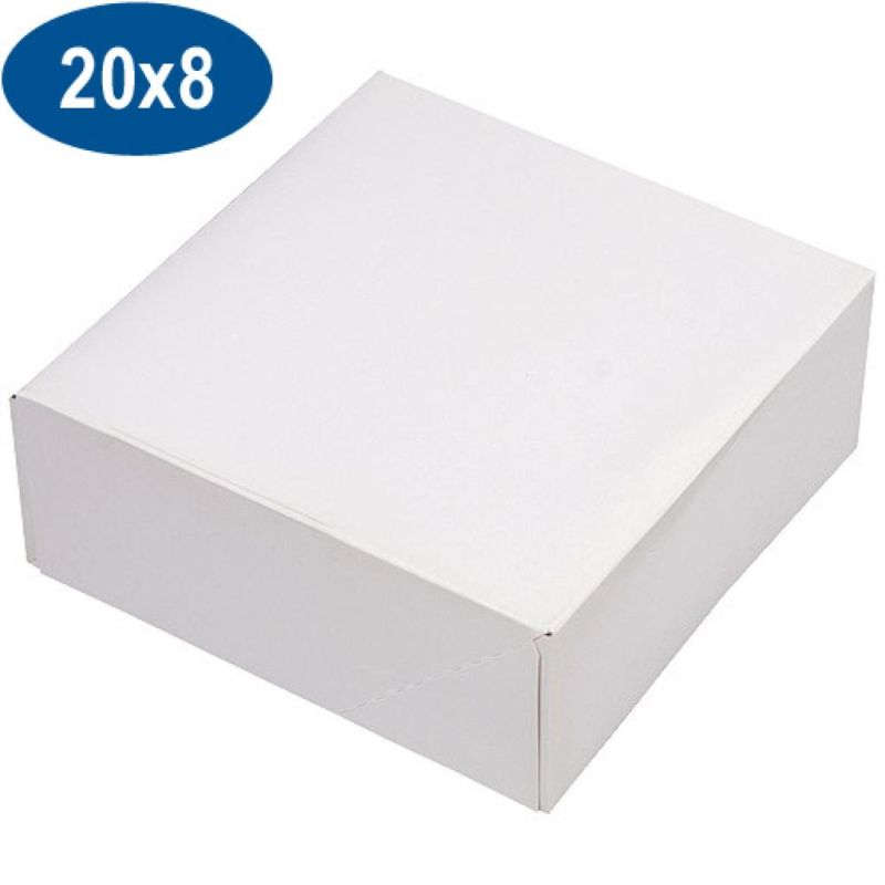 Boite pâtissière en carton blanche - firplast - dimensions (mm):200 x 200 x 80 - référence :100010_0