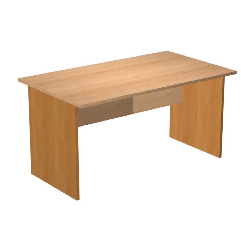 BUREAU DROIT PRONTO BOIS - L.140 X P.80 CM - PLATEAU HETRE - PIEDS PANNEAUX AULNE