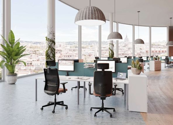 Bureau fixe classique - Gamme INÉO - Plateau mélaminé ép. 25 mm - Modulable et économique_0