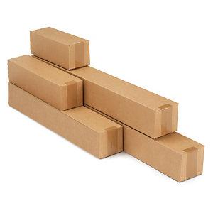 CAISSE CARTON LONGUE SIMPLE CANNELURE À MONTAGE INSTANTANÉ LONGUEUR 43,5X10,5X10,5 CM