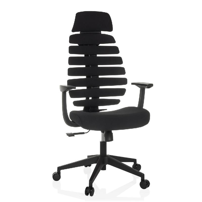 Chaise de bureau / chaise pivotante ERGO LINE ECO tissu noir hjh OFFICE - polyester 714609_0