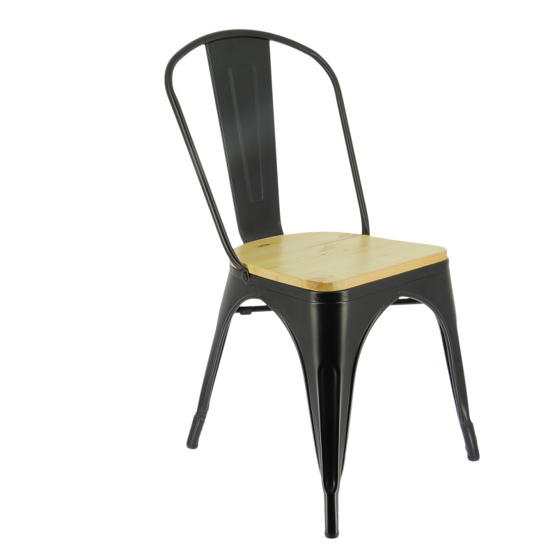 Chaise de restaurant métal Austin - NOIR_0