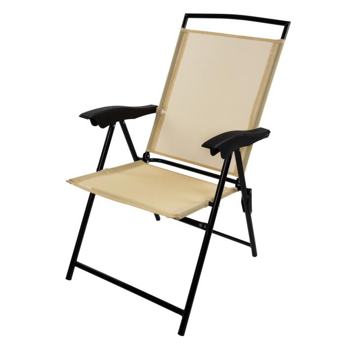 Chaise pliante 'long beach' de couleur beige - 2995_0