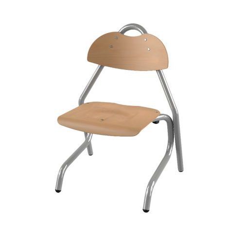CHAISE TEMPO AST - T2 COQUE BOIS NATUREL - GRIS 9006 - MOBIDECOR