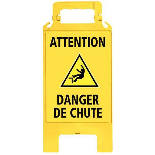 CHEVALET SIGNALISATION DANGER DE CHUTE COLORI S NOIR/JAUNE