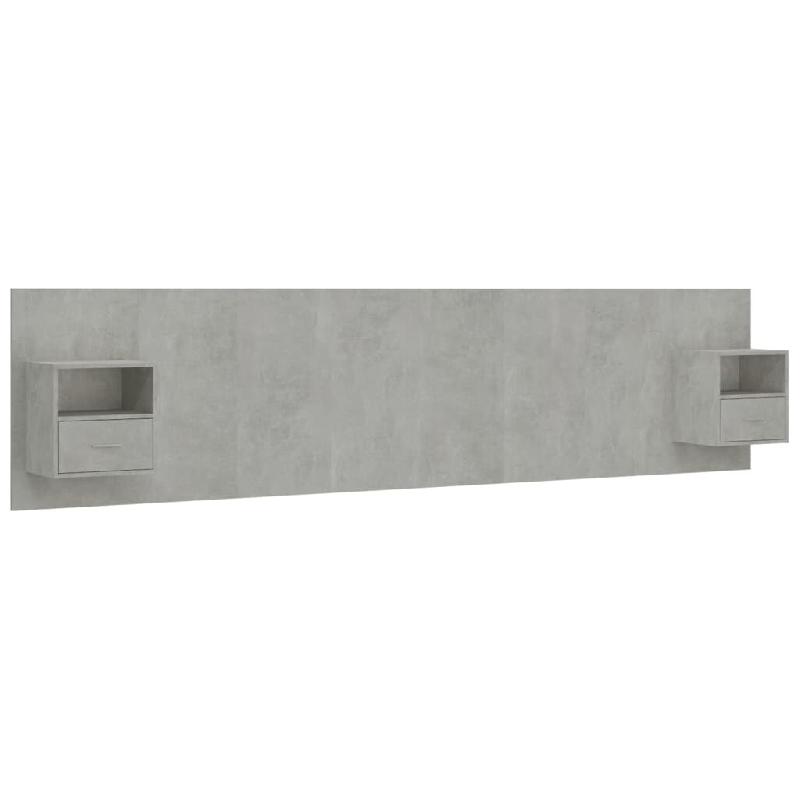 Décoshop26 - Tête de lit accessoire couchage chambre à coucher meuble avec chevet intégré étagère   MDF gris TDL0205817 - gris 3000892688000_0