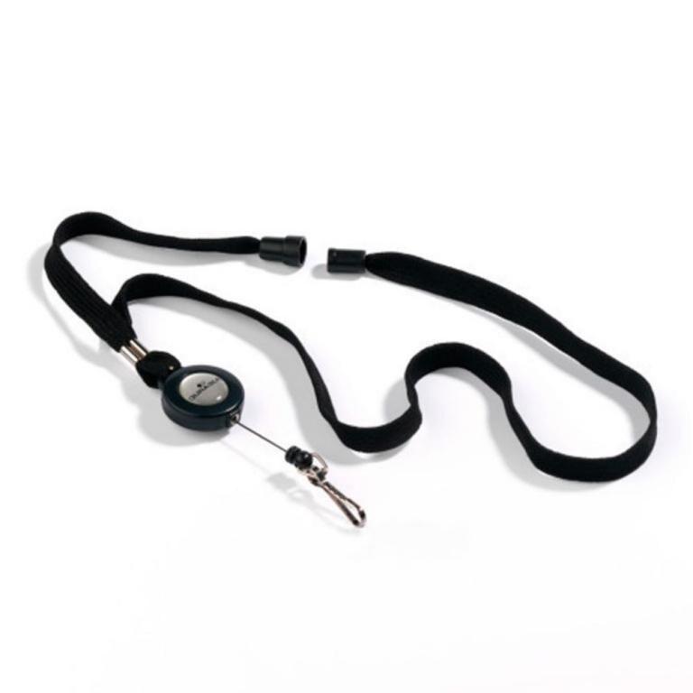 Durable Boîte de 10 lacets textiles, avec enrouleur, noir - 4005546802817_0