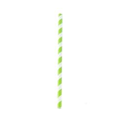 FHC - Paille en papier vert citron/blanc pour smoothies - H197mm - 3000 pcs - recyclable et éco-responsable_0
