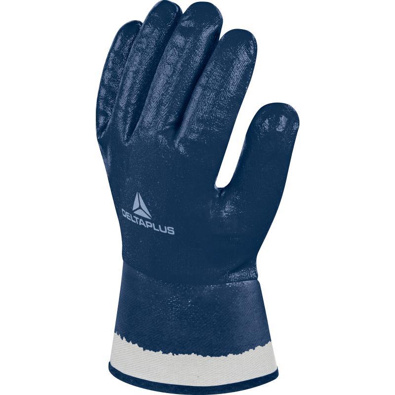 Gant tout enduit nitrile - manchette toile 6 cm - NI175 - support coton jersey_0