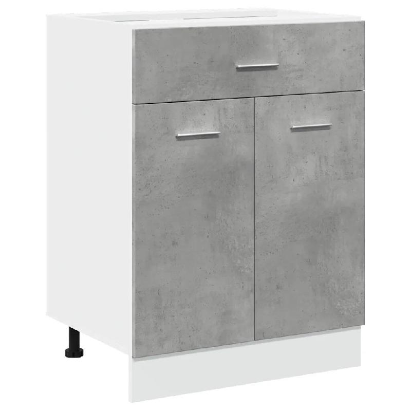 Helloshop26 - Armoire à tiroirs moderne fonctionnelle cuisine 60 x 46 x 81 cm en bois composite gris béton 02_0050742 - gris Bois massif 3000236543750_0
