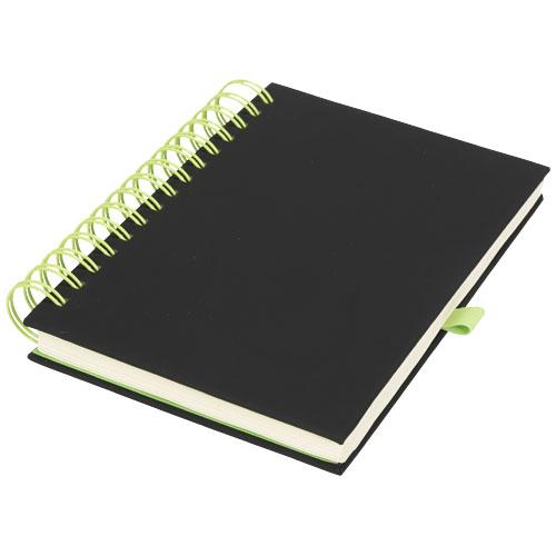 Journal Wiro 21021104 - Carnet de notes en PU noir avec spirale colorée et 160 feuilles lignées_0