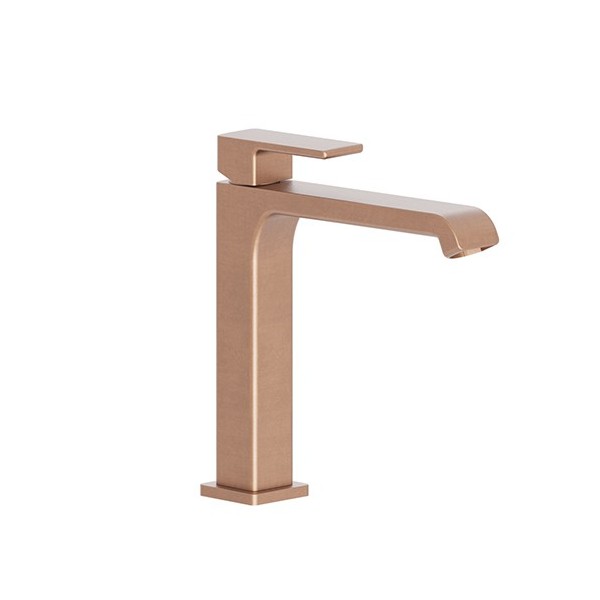 LAVABO QUADRI S MI-HAUT OR ROSE BROSSE AVEC VIDAGE UP&DOWN PVD ROBINETTERIE QUADRI S - CRISTINA ONDYNA QS22734P