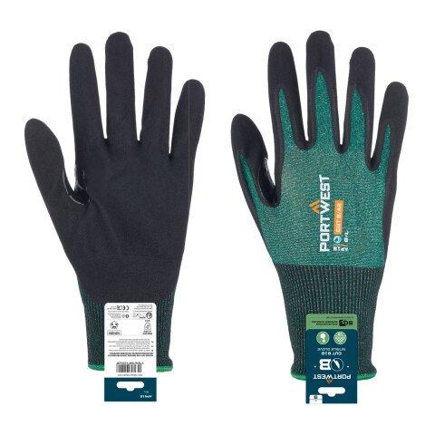 LOT DE 3 - PORTWEST APR15 GANT SG CUT B18 EN NITRILE (RETAIL) VERT/NOIR - TAILLE L