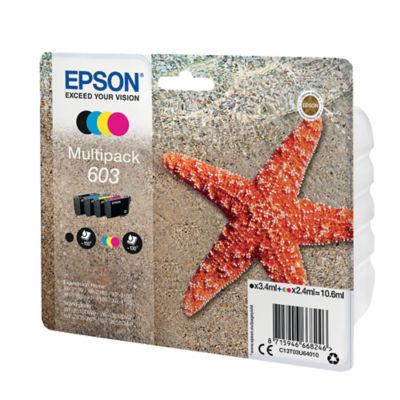 Pack 4 cartouches d'encre Epson 603 noire et couleurs pour imprimantes jet d'encre_0