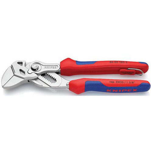 PINCE-CLÉ 180MM - BI-MATIÈRE CHROMÉE - ANTICHUTE - CAPACITÉ 40MM - KNIPEX