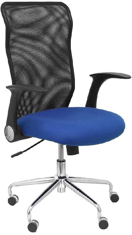 Piqueras Y Crespo (PIQU7) Minaya Chaise avec dossier en maille noire Bali Bleu Bureau Taille unique - bleu multi-matériau 8436563386428_0