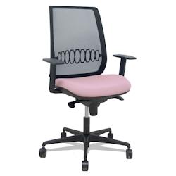 Piqueras y Crespo Silla Alares sincro malla negra bali rosa brazo regulable - rose multi-matériau 397SM840B710B10B68R65_0