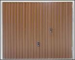 Porte basculante de garage - lara marron rainures verticales_0