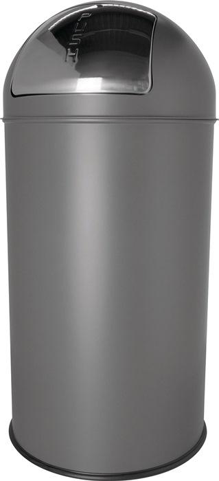 Poubelle D.314xH650 mm 30L gris moyen - Trémie en acier thermolaqué ou inox, avec seau intérieur galvanisé - HELIT_0