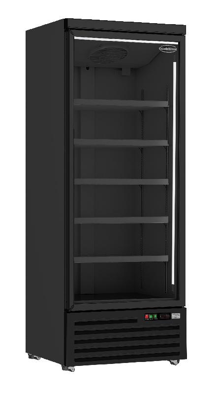 Réfrigérateur 1 porte vitrée en verre noir JDE-600R BL - Design moderne et performance_0