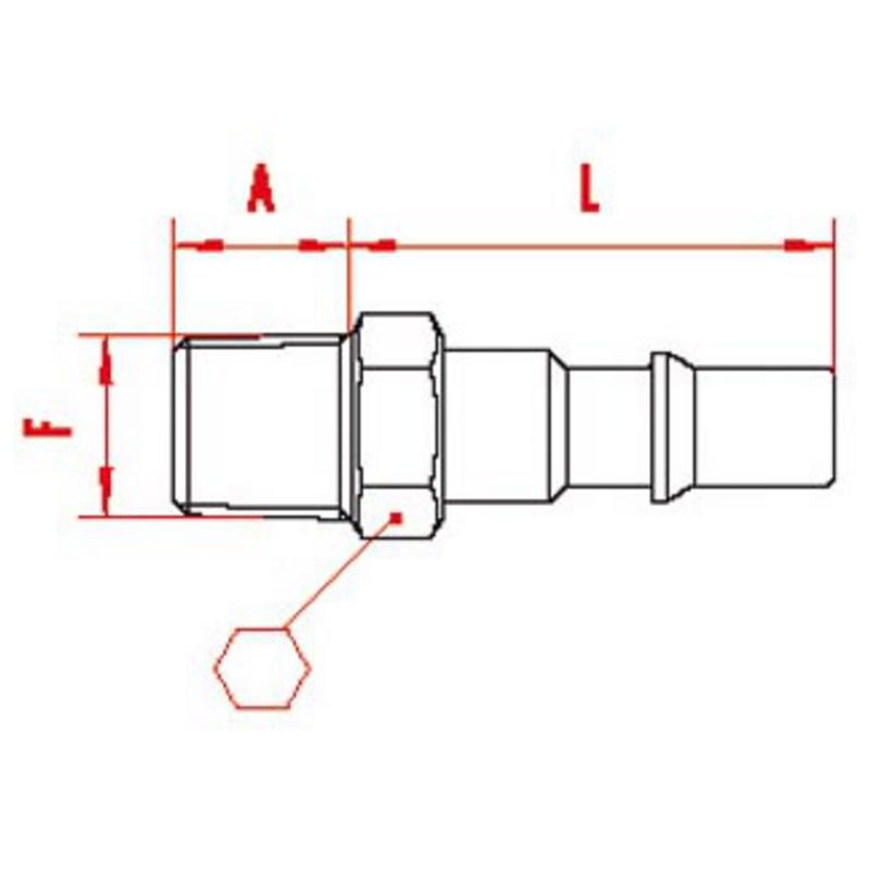 RACCORD MALE SAF.8 6150C FIL 1/4BSPT ZINC BLANC