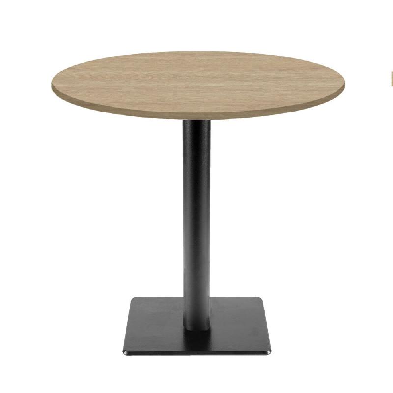 RestooTab - Table Milan T Ø70cm décor chêne miel - marron fonte TB-MIT-R70M-CH.MIEL_0