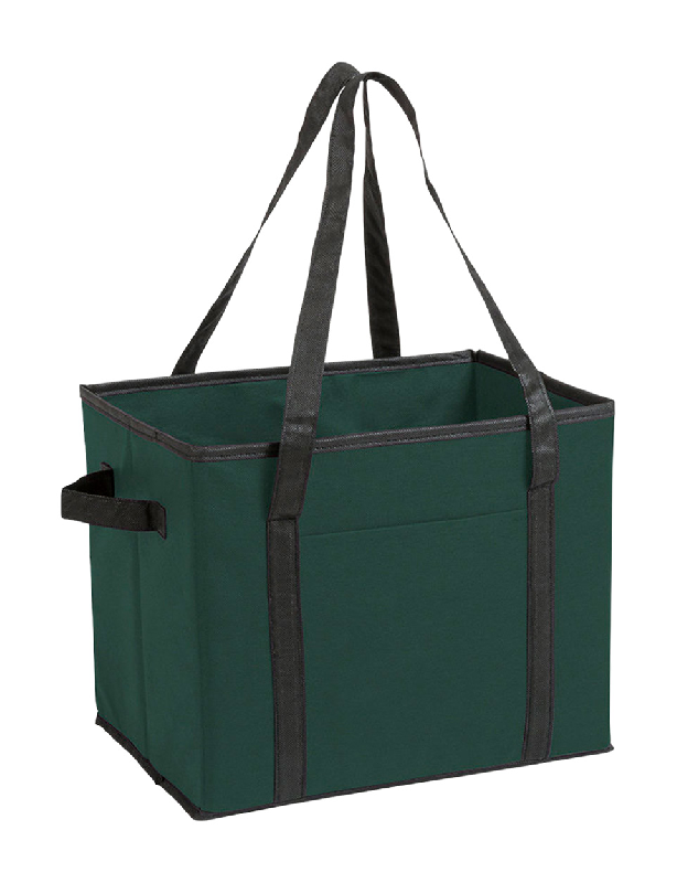 Sac de rangement pliable en non-tissé avec poignées - vert foncé - 292 gr_0