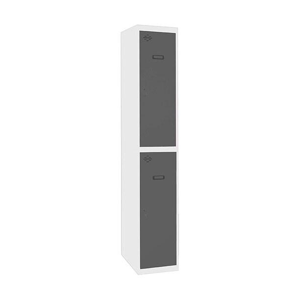 SimonRack Vestiaire Métallique 2 Portes avec Clé, 1800x300x500 mm, Blanc/Anthracite - Simonlocker - blanc métal 8425437108150_0