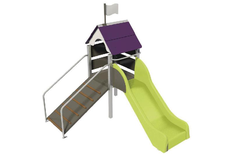 STRUCTURE FRIPOUNETTE BABY-GLISSE - ACIER - SCELL - POLY - GRIS/PRUNE-WIKI CAT - MANUTAN COLLECTIVITÉS