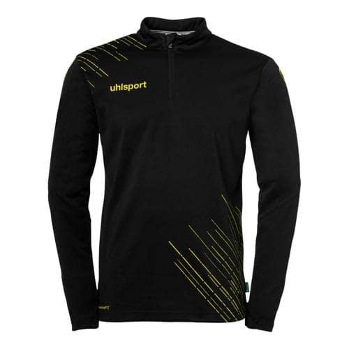 SWEAT 1/4 ZIPPÉ - UHLSPORT - SCORE 26 NOIR/JAUNE CITRON