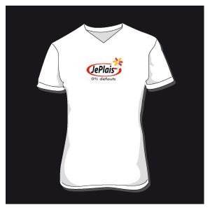 T-shirt homme col V - motif personnalisable devant ou dos - marque BC - disponible en blanc et noir_0