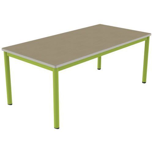 TABLE CARÉLIE MOB 160X80 T4 STR POLY. HM. BEIGE/VERT AC - MOBIDECOR