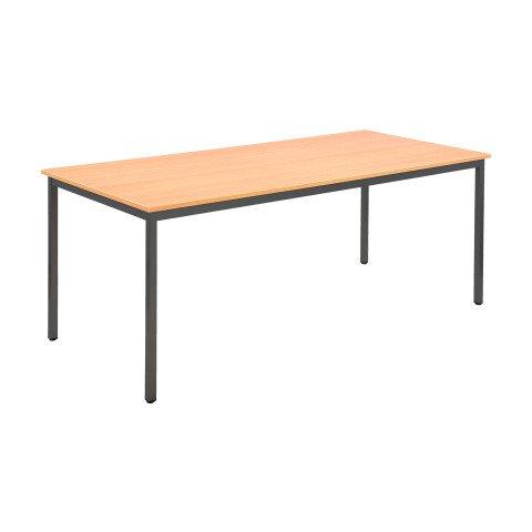 TABLE DE BUREAU MULTI-USAGE ÉCO CHÊNE CLAIR 180 X 80 CM PIÈTEMENT GRIS