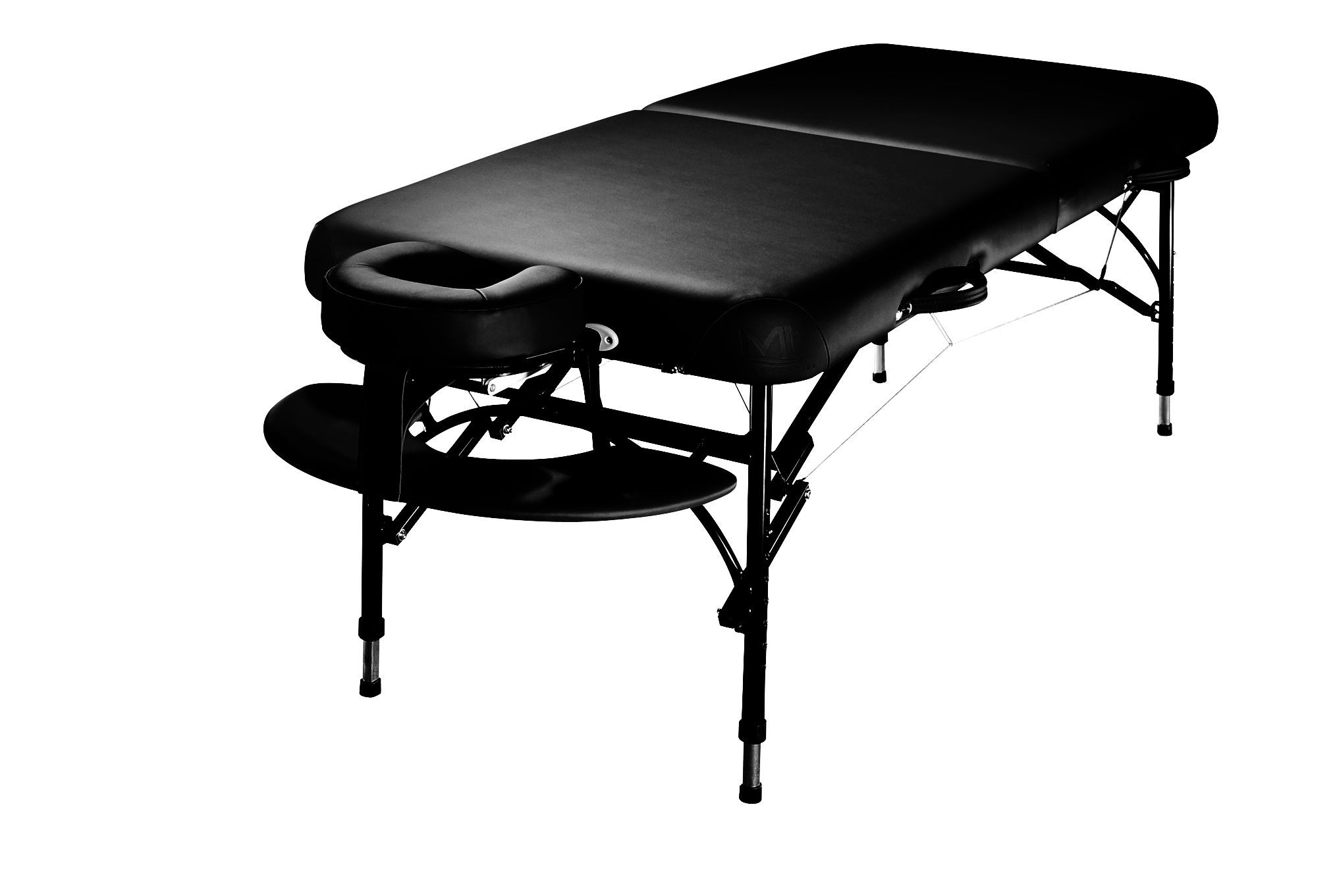 Table pliante aluminium noire - ultra légère 14kg - mousse haute densité et accessoires inclus_0