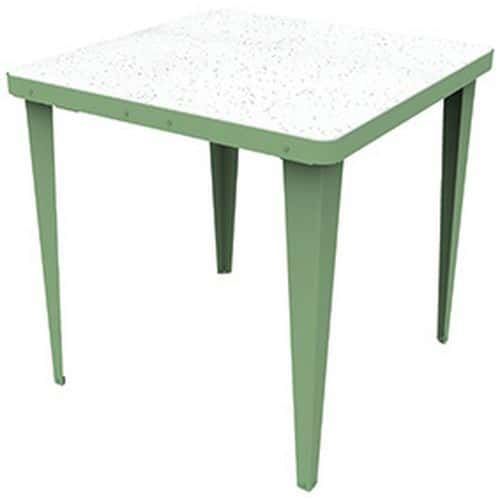 TABLE RÉUNION ENSEMBLE BLANC/VERT OLIVE - LALALA