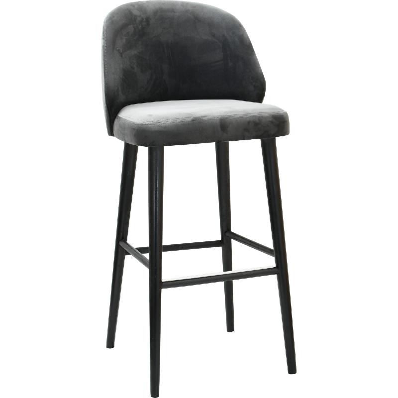 Tabouret DOMANCY hêtre massif garni - intérieur contemporain - 3178/0010NOIR00090_0