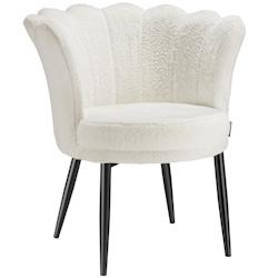 TecTake GmbH tectake Fauteuil rembourrage épais revêtement fourrure synthétique crème/noir - 405915 - beige acier 405915_0