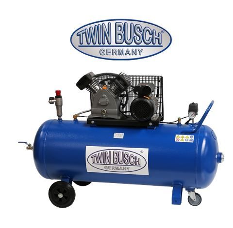 Tw-2005L - Compresseur à air Twin Busch - Cuve horizontale 200L - 340 L/min - Moteur bi-cylindre 10 bar_0