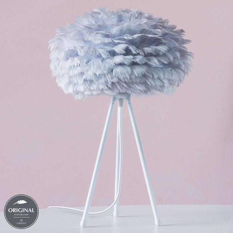 UMAGE EOS MINI LAMPE À POSER PLUMES GRIS