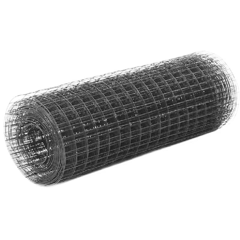 Vidaxl grillage acier avec revêtement en pvc 10x0,5 m gris 143647_0