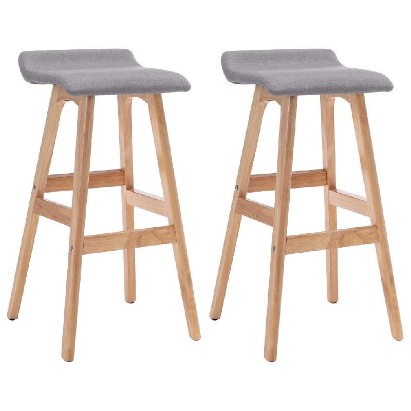 VidaXL Tabourets De Bar Lot De 2 Gris Clair Tissu - gris 249578_0