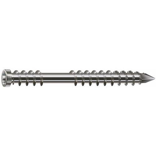 VIS INOX A2 POUR TERRASSE BOIS - DOUBLE FILET - 5 X 70 MM - 100 PIÈCES SPAX