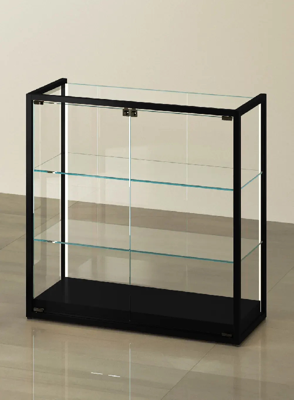 Vitrine TM/95BVA - noir muséo - vitrine en verre d'exposition pour musées et collectionneurs - 95x45x95 cm_0