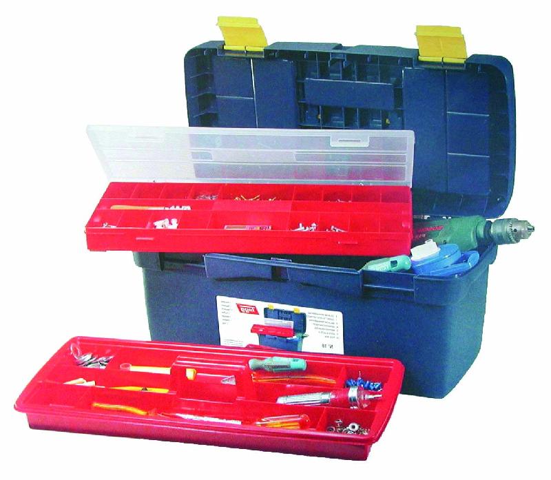 Boîte à outils avec baladeur et organiseur - 2 casiers de rangement sur le dessus - Cadenassable_0