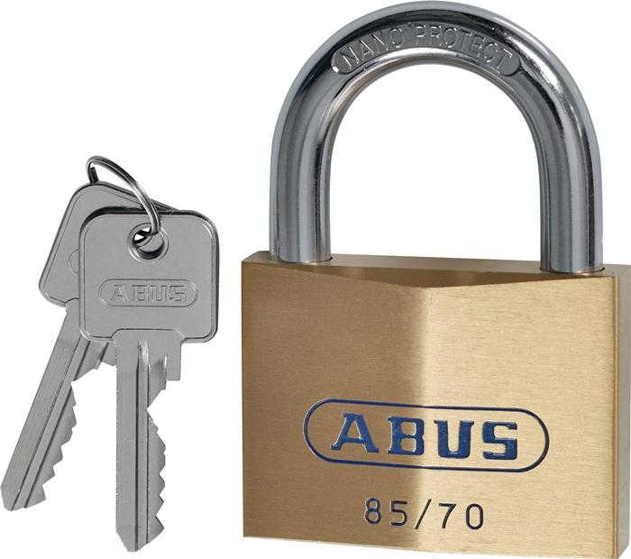 Cadenas cylindrique ABUS 85/70 - Laiton - Largeur 70 mm - Verrouillage multipoints_0