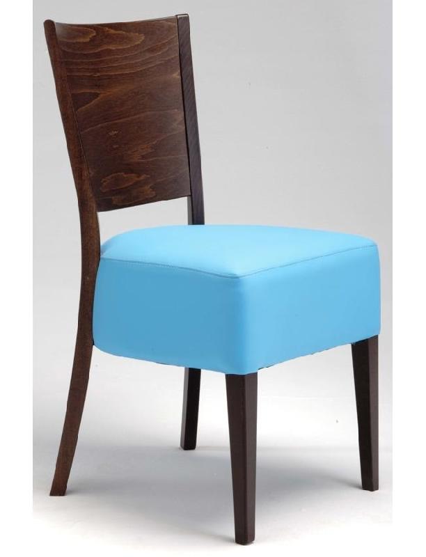 Chaise de restaurant Camille - assise rembourrée épaisse - dos en bois_0