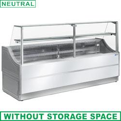 Comptoir vitrine neutre sans réserve orléans plus bandeau blanc 2500x810xh1350 - OL250/A2-NN_0